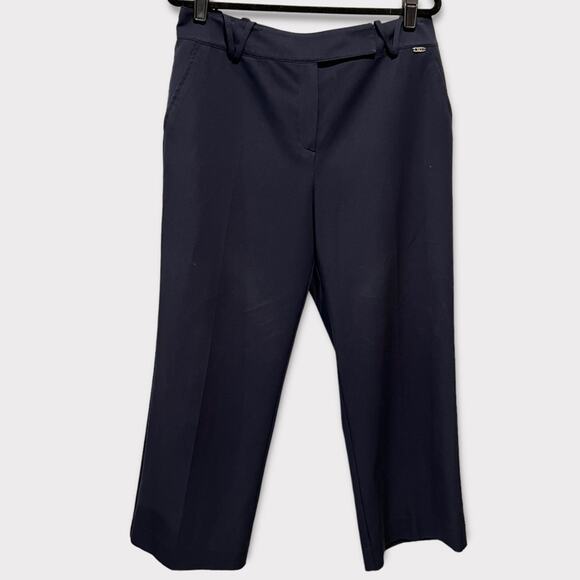 St John Sport Navy Wide Leg Ankle Length Pants waist 32 - Picture 1 of 11